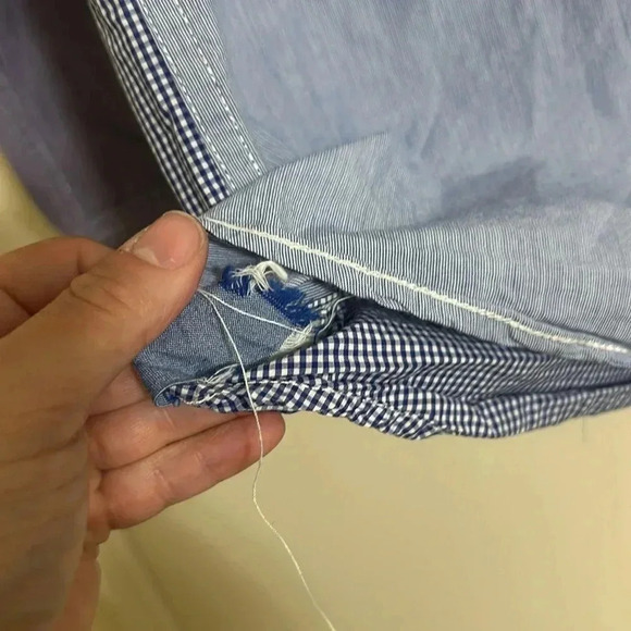 EUC Scotch Shrunk Script Colorblock Button Up Shirt - Picture 4 of 6